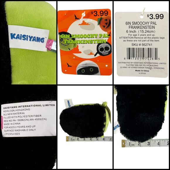 Kaisiyang Smoochy Pals Halloween Frank Frankenstein Squishy Monster Plushie 6" - Picture 15 of 15